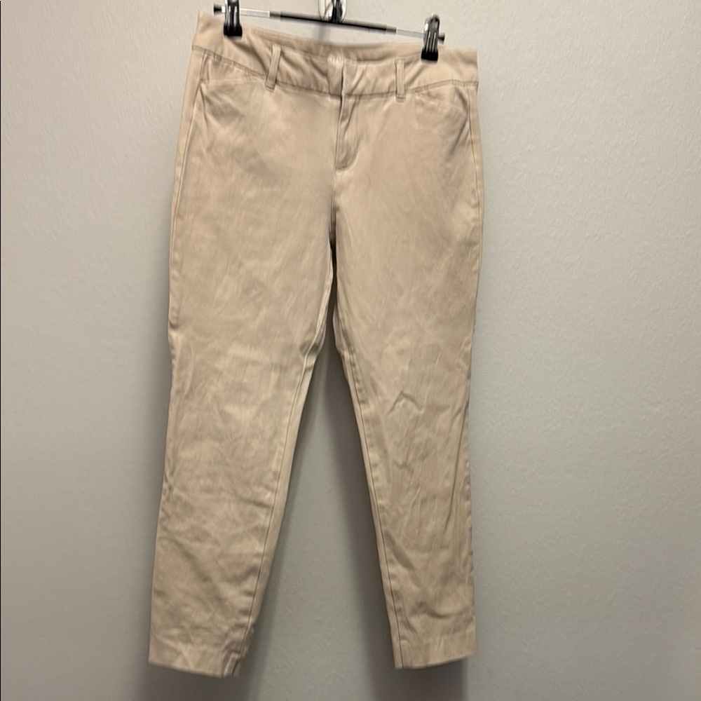 OLD NAVY Beige Straight-Leg Pixie Ankle Pants